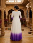 RICH LOOK GEORGETTE EMBROIDERY WOOLEN THREAD WORK GOWN FESTIVE WEAR WHOLESALE PRICE ETHNIC GARMENT (22)