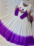 RICH LOOK GEORGETTE EMBROIDERY WOOLEN THREAD WORK GOWN FESTIVE WEAR WHOLESALE PRICE ETHNIC GARMENT (22)
