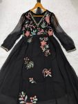 RICH LOOK GEORGETTE EMBROIDERY WORK TOP BOTTOM WITH DUPATTA FESTIVE WEAR WHOLESALE PRICE ETHNIC GARMENT (13)