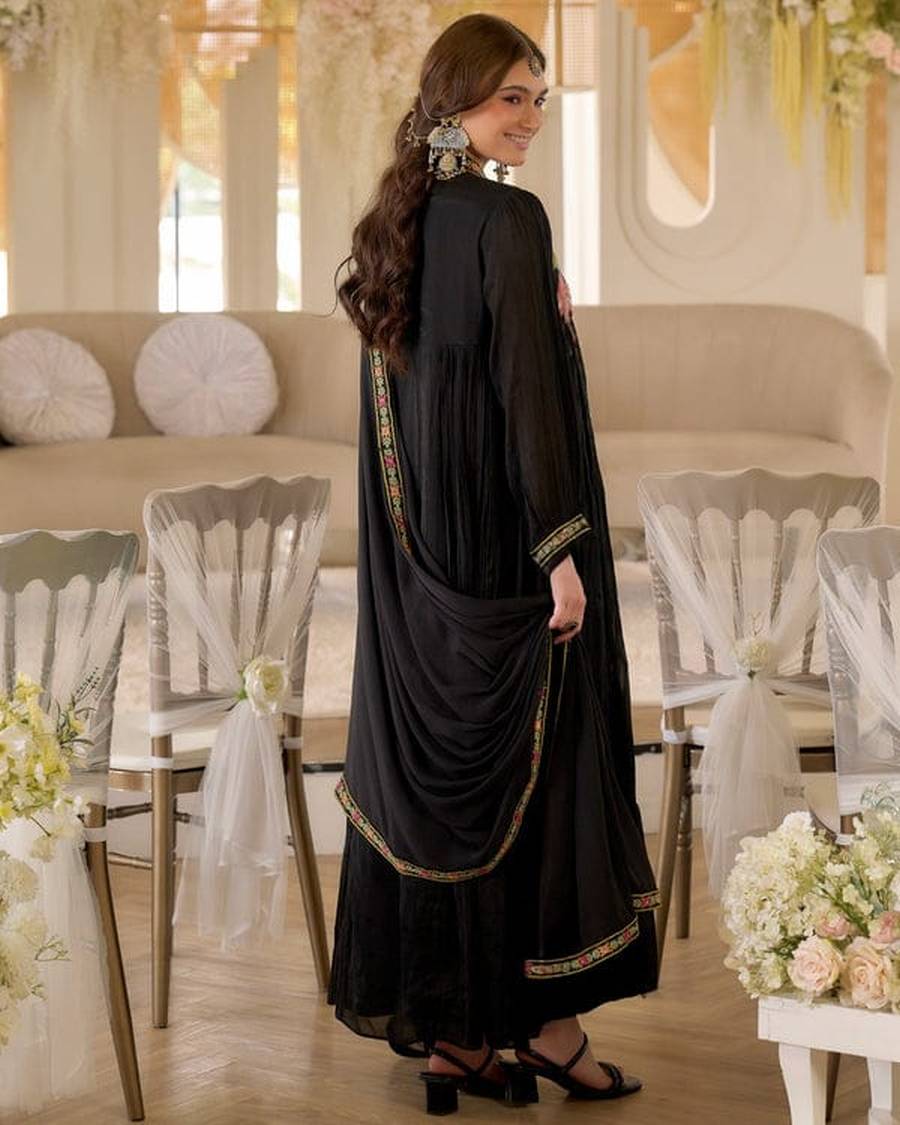 RICH LOOK GEORGETTE EMBROIDERY WORK TOP BOTTOM WITH DUPATTA FESTIVE WEAR WHOLESALE PRICE ETHNIC GARMENT (4)