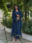 RICH LOOK GEORGETTE FANCY LACE WORK GOWN BOTTOM WITH DUPATTA FESTIVE WEAR WHOLESALE PRICE ETHNIC GARMENT (2)