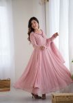 RICH LOOK GEORGETTE HANDWORK GOWN BOTTOM WITH DUPATTA FESTIVE WEAR WHOLESALE PRICE ETHNIC GARMENT (2)