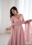 RICH LOOK GEORGETTE HANDWORK GOWN BOTTOM WITH DUPATTA FESTIVE WEAR WHOLESALE PRICE ETHNIC GARMENT (2)