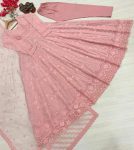 RICH LOOK GEORGETTE & ORGANZA EMBROIDERY WORK GOWN BOTTOM WITH DUPATTA RECEPTION WEAR WHOLESALE PRICE ETHNIC GARMENT (4)