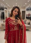 RICH LOOK GEORGETTE SEQUENCE AND ZARI WORK WITH FANCY LACE WORK GOWN BOTTOM WITH DUPATTA FESTIVE WEAR WHOLESALE PRICE ETHNIC GARMENT (3)