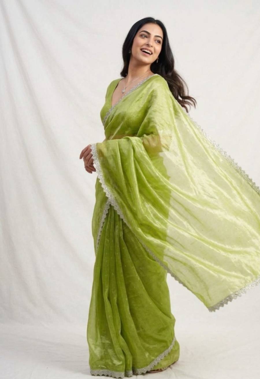 RICH LOOK GMY SILK HANDWORK COLOURFUL LACE BORDER WORK SAREE WITH UNSTITCHED BLOUSE PARTY WEAR WHOLESALE PRICE ETHNIC GARMENT (4)