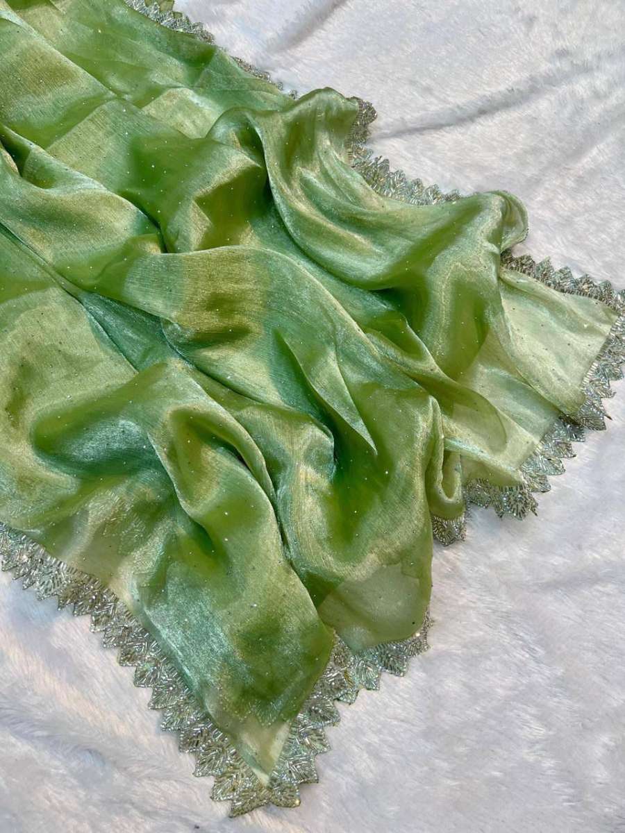 RICH LOOK GMY SILK HANDWORK COLOURFUL LACE BORDER WORK SAREE WITH UNSTITCHED BLOUSE PARTY WEAR WHOLESALE PRICE ETHNIC GARMENT (5)