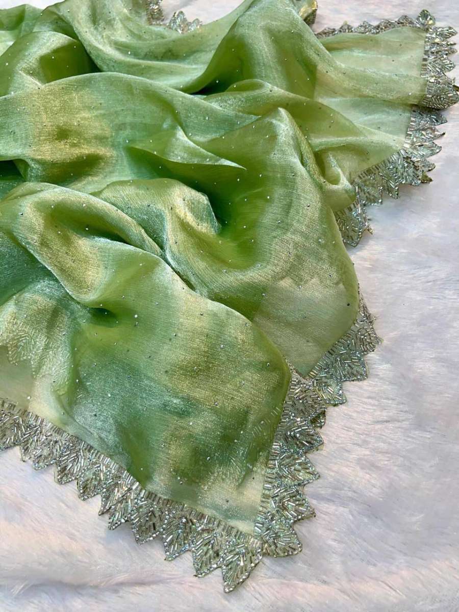 RICH LOOK GMY SILK HANDWORK COLOURFUL LACE BORDER WORK SAREE WITH UNSTITCHED BLOUSE PARTY WEAR WHOLESALE PRICE ETHNIC GARMENT (8)