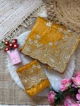 RICH LOOK GOLD CRUSH SEQUENCE WITH GOLD ZARI THREAD EMBROIDERY AND MULTI THREAD BUTTA ARCO BORDER WORK SAREE WITH UNSTITCHED BLOUSE WEDDING WEAR WHOLESALE PRICE ETHNIC GARMENT (7)