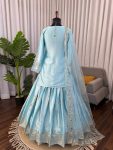 RICH LOOK JAPAN SATIN THRED WITH 5 MM SEQUNCE WORK TOP LEHENGA WITH DUPATTA WEDDING WEAR WHOLESALE PRICE ETHNIC GARMENT (12)
