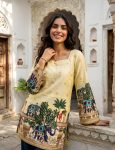 RICH LOOK KALAMKARI PRINT WORK TUNIC TOP DAILY WEAR WHOLESALE PRICE ETHNIC GARMENT (7)