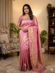 RICH LOOK LICHI SILK WEAVING WORK SAREE WITH UNSTITCHED BLOUSE FESTIVE WEAR WHOLESALE PRICE ETHNIC GARMENT (2)