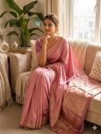 RICH LOOK LICHI SILK WEAVING WORK SAREE WITH UNSTITCHED BLOUSE FESTIVE WEAR WHOLESALE PRICE ETHNIC GARMENT (2)