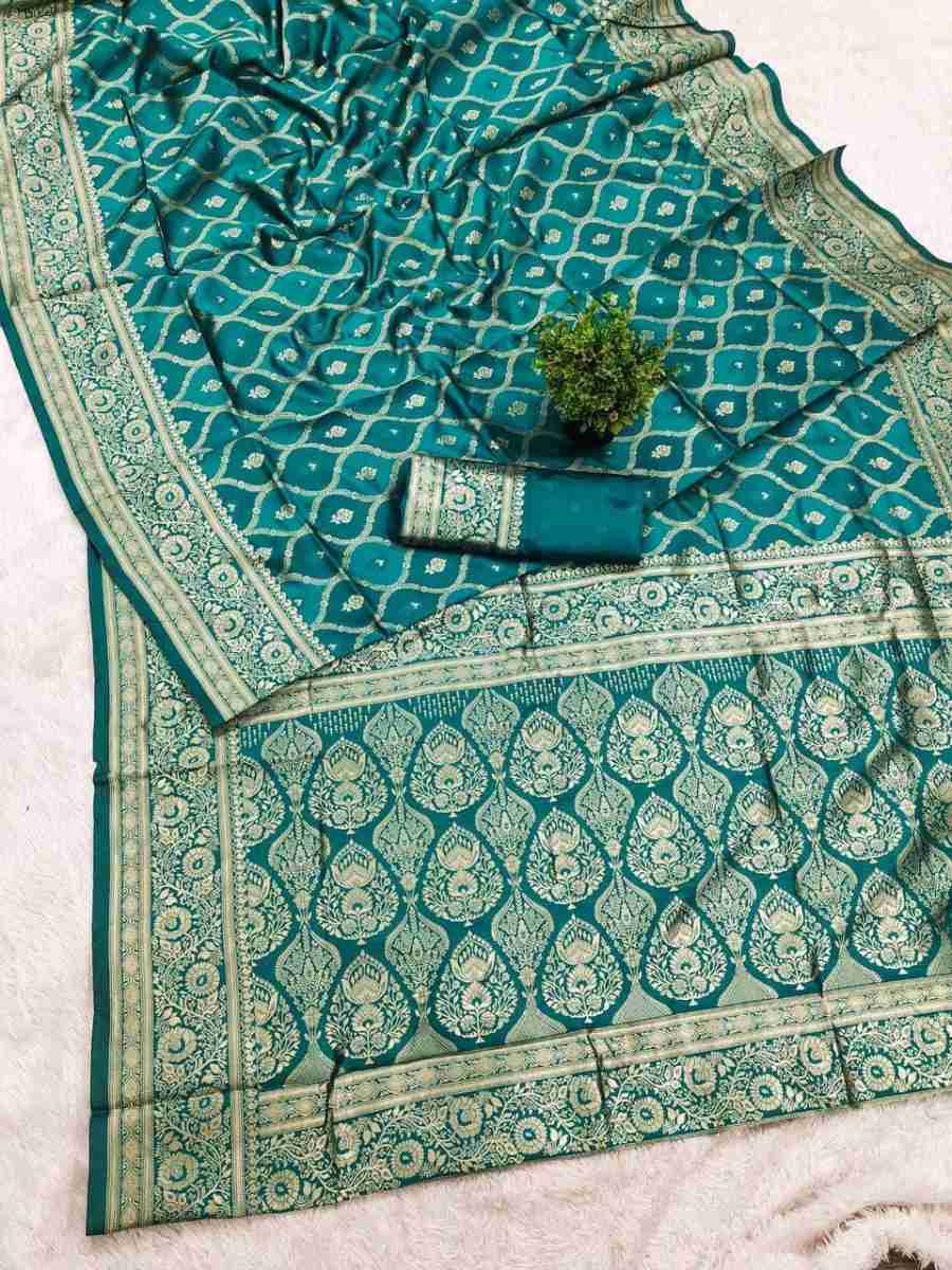 RICH LOOK LICHI SILK WEAVING WORK SAREE WITH UNSTITCHED BLOUSE FESTIVE WEAR WHOLESALE PRICE ETHNIC GARMENT (6)