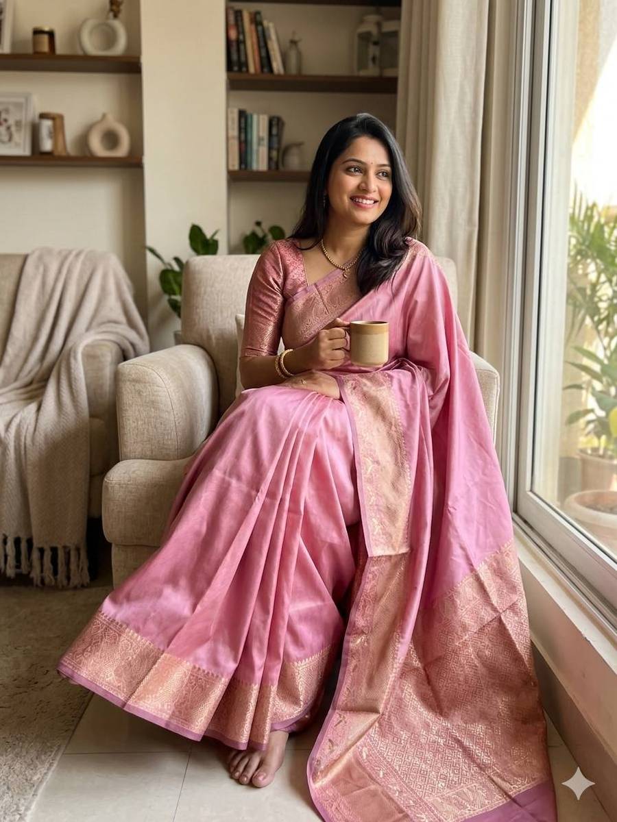 RICH LOOK LICHI SILK WEAVING WORK SAREE WITH UNSTITCHED BLOUSE FESTIVE WEAR WHOLESALE PRICE ETHNIC GARMENT (7)