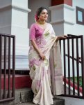 RICH LOOK LINEN TISSUE SILK PRINT WORK SAREE WITH UNSTITCHED BLOUSE PARTY WEAR WHOLESALE PRICE ETHNIC GARMENT (15)