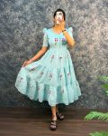 RICH LOOK MUL COTTON EMBROIDERY WORK ONE PIECE MAXI DRESS PARTY WEAR WHOLESALE PRICE ETHNIC GARMENT (11)