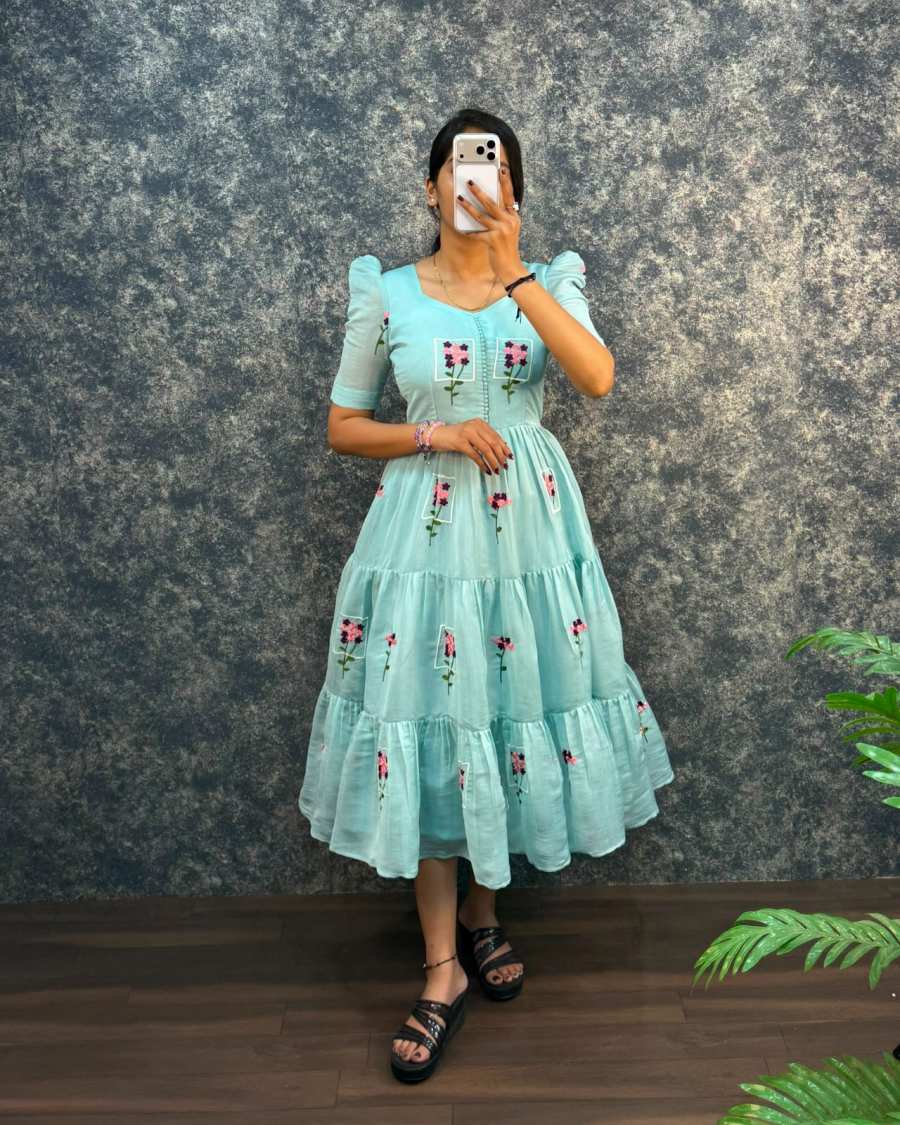 RICH LOOK MUL COTTON EMBROIDERY WORK ONE PIECE MAXI DRESS PARTY WEAR WHOLESALE PRICE ETHNIC GARMENT (11)