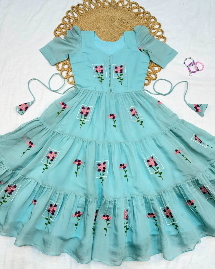RICH LOOK MUL COTTON EMBROIDERY WORK ONE PIECE MAXI DRESS PARTY WEAR WHOLESALE PRICE ETHNIC GARMENT (17)