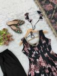 RICH LOOK MUSLIN FLORAL PRINT WORK GOWN BOTTOM WITH DUPATTA SEASONABLE WEAR WHOLESALE PRICE ETHNIC GARMENT (4)