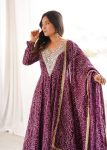 RICH LOOK RAYON MIRROR EMBROIDERY WORK GOWN BOTTOM WITH DUPATTA FESTIVE WEAR WHOLESALE PRICE ETHNIC GARMENT (16)