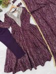 RICH LOOK RAYON MIRROR EMBROIDERY WORK GOWN BOTTOM WITH DUPATTA FESTIVE WEAR WHOLESALE PRICE ETHNIC GARMENT (16)