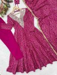 RICH LOOK RAYON MIRROR EMBROIDERY WORK GOWN BOTTOM WITH DUPATTA FESTIVE WEAR WHOLESALE PRICE ETHNIC GARMENT (3)