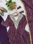 RICH LOOK RAYON MIRROR EMBROIDERY WORK GOWN BOTTOM WITH DUPATTA FESTIVE WEAR WHOLESALE PRICE ETHNIC GARMENT (16)