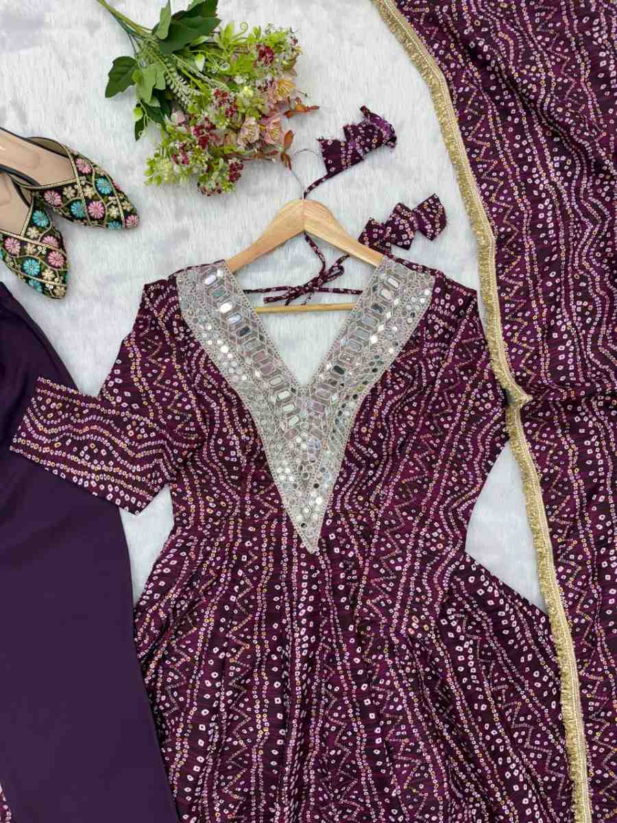 RICH LOOK RAYON MIRROR EMBROIDERY WORK GOWN BOTTOM WITH DUPATTA FESTIVE WEAR WHOLESALE PRICE ETHNIC GARMENT (19)
