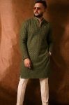 RICH LOOK RAYON THREAD SEQUENCE WORK MEN’S KURTA PAYJAMA FESTIVE WEAR WHOLESALE PRICE ETHNIC GARMENT (2)