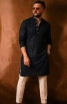 RICH LOOK RAYON THREAD SEQUENCE WORK MEN’S KURTA PAYJAMA FESTIVE WEAR WHOLESALE PRICE ETHNIC GARMENT (6)