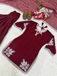 RICH LOOK ROMAN COTTON EMBROIDERY WORK TOP PATIYALA WITH DUPATTA FESTIVE WEAR WHOLESALE PRICE ETHNIC GARMENT (5)