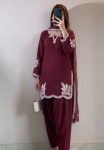 RICH LOOK ROMAN COTTON EMBROIDERY WORK TOP PATIYALA WITH DUPATTA FESTIVE WEAR WHOLESALE PRICE ETHNIC GARMENT (5)