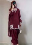 RICH LOOK ROMAN COTTON EMBROIDERY WORK TOP PATIYALA WITH DUPATTA FESTIVE WEAR WHOLESALE PRICE ETHNIC GARMENT (5)