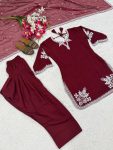 RICH LOOK ROMAN COTTON EMBROIDERY WORK TOP PATIYALA WITH DUPATTA FESTIVE WEAR WHOLESALE PRICE ETHNIC GARMENT (5)