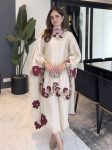 FANCY ROMAN GLASS EMBROIDERY SEQUENCE AND MULTI WORK TOP PALAZZO WITH DUPATTA OFF WHITE