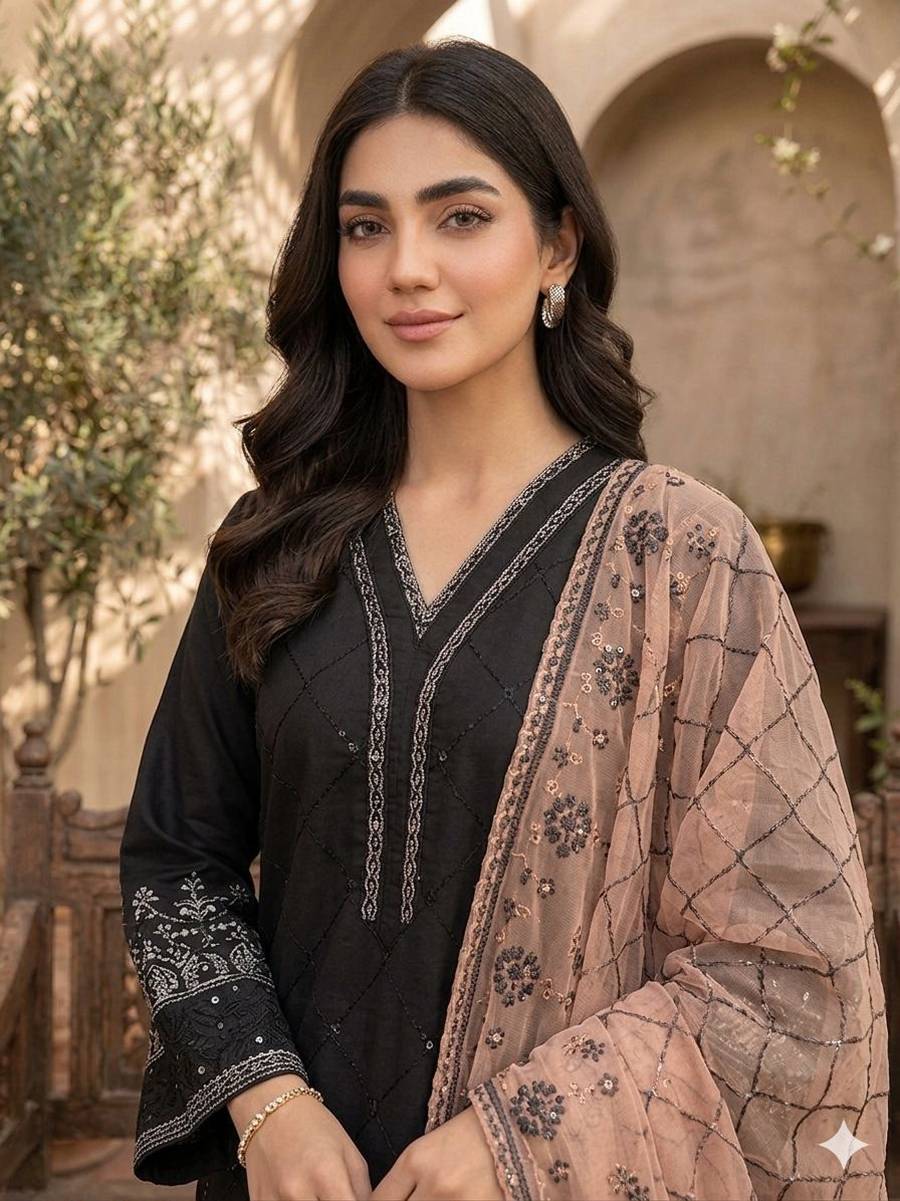 RICH LOOK ROMAN SEQUENCE EMBROIDERY WORK TOP PALAZZO WITH DUPATTA FESTIVE WEAR WHOLESALE PRICE ETHNIC GARMENT (10)