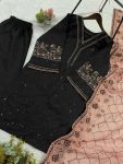 RICH LOOK ROMAN SEQUENCE EMBROIDERY WORK TOP PALAZZO WITH DUPATTA FESTIVE WEAR WHOLESALE PRICE ETHNIC GARMENT (7)