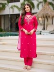 RICH LOOK ROMAN SILK EMBROIDERY HAND WORK TOP BOTTOM WITH DUPATTA FESTIVE WEAR WHOLESALE PRICE ETHNIC GARMENT (3)