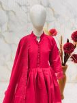 RICH LOOK ROMAN SILK EMBROIDERY WORK GOWN BOTTOM WITH DUPATTA FESTIVE WEAR WHOLESALE PRICE ETHNIC GARMENT (7)