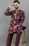 RICH LOOK RUSSIAN SILK EMBROIDERY WORK MEN’S KURTA PAYJAMA FESTIVE WEAR WHOLESALE PRICE ETHNIC GARMENT (10)