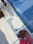 RICH LOOK SATIN RAYON EMBROIDERY WORK WITH FANCY GPU LACE BORDER WORK TOP PATIYALA WITH DUPATTA FESTIVE WEAR WHOLESALE PRICE ETHNIC GARMENT (4)