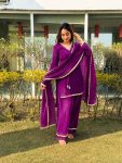 RICH LOOK SATIN SILK HAND MADE REAL MIRROR PEARL MOTI LACE WORK TOP PATIYALA WITH DUPATTA FESTIVE WEAR WHOLESALE PRICE ETHNIC GARMENT (14)