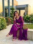 RICH LOOK SATIN SILK HAND MADE REAL MIRROR PEARL MOTI LACE WORK TOP PATIYALA WITH DUPATTA FESTIVE WEAR WHOLESALE PRICE ETHNIC GARMENT (14)