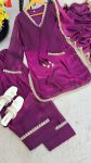RICH LOOK SATIN SILK HAND MADE REAL MIRROR PEARL MOTI LACE WORK TOP PATIYALA WITH DUPATTA FESTIVE WEAR WHOLESALE PRICE ETHNIC GARMENT (14)