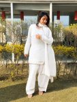 RICH LOOK SATIN SILK HAND MADE REAL MIRROR PEARL MOTI LACE WORK TOP PATIYALA WITH DUPATTA FESTIVE WEAR WHOLESALE PRICE ETHNIC GARMENT (4)
