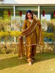 RICH LOOK SATIN SILK HAND MADE REAL MIRROR PEARL MOTI LACE WORK TOP PATIYALA WITH DUPATTA FESTIVE WEAR WHOLESALE PRICE ETHNIC GARMENT (21)
