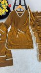 RICH LOOK SATIN SILK HAND MADE REAL MIRROR PEARL MOTI LACE WORK TOP PATIYALA WITH DUPATTA FESTIVE WEAR WHOLESALE PRICE ETHNIC GARMENT (21)