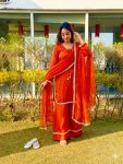 RICH LOOK SATIN SILK HAND MADE REAL MIRROR PEARL MOTI LACE WORK TOP PATIYALA WITH DUPATTA FESTIVE WEAR WHOLESALE PRICE ETHNIC GARMENT (31)