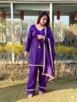RICH LOOK SATIN SILK HAND MADE REAL MIRROR PEARL MOTI LACE WORK TOP PATIYALA WITH DUPATTA FESTIVE WEAR WHOLESALE PRICE ETHNIC GARMENT (42)